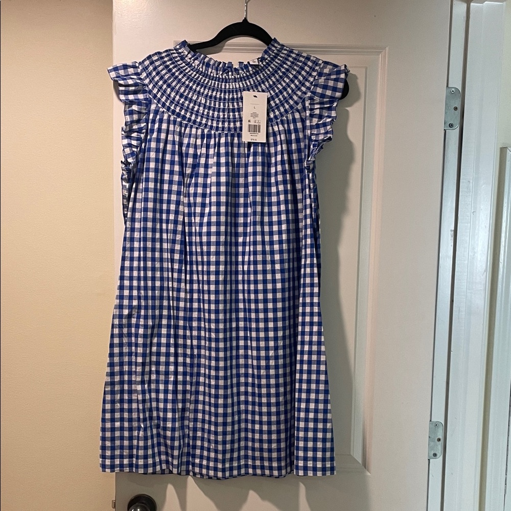 Crown & Ivy Blue Checkered Casual Dress